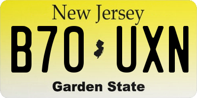 NJ license plate B70UXN