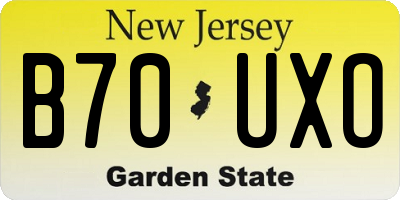 NJ license plate B70UXO