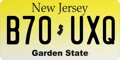 NJ license plate B70UXQ