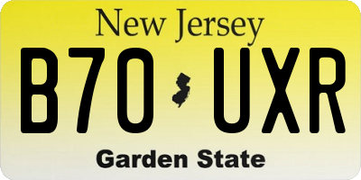 NJ license plate B70UXR
