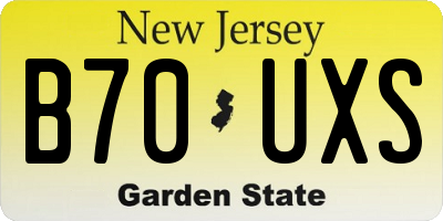NJ license plate B70UXS