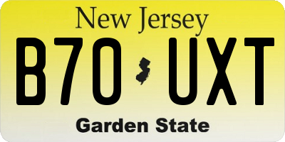 NJ license plate B70UXT