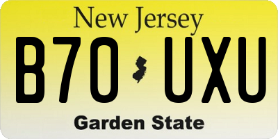 NJ license plate B70UXU