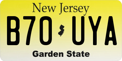 NJ license plate B70UYA