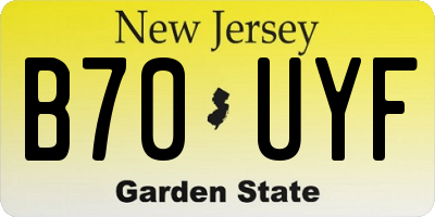 NJ license plate B70UYF