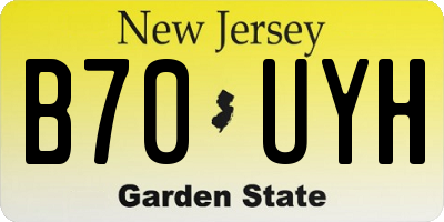 NJ license plate B70UYH