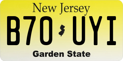 NJ license plate B70UYI