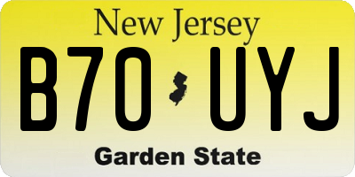 NJ license plate B70UYJ