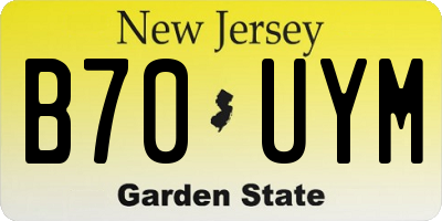 NJ license plate B70UYM