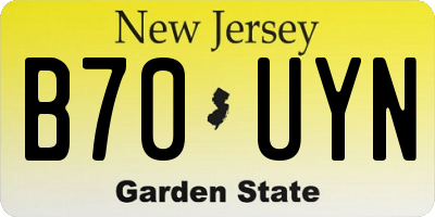 NJ license plate B70UYN