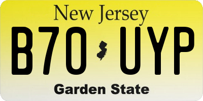 NJ license plate B70UYP