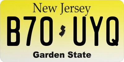 NJ license plate B70UYQ