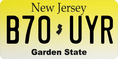 NJ license plate B70UYR