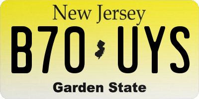 NJ license plate B70UYS