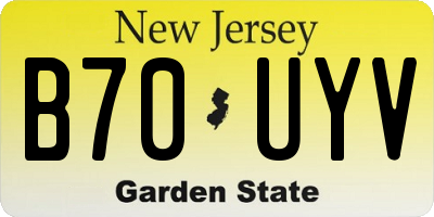 NJ license plate B70UYV