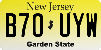 NJ license plate B70UYW