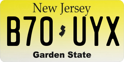 NJ license plate B70UYX