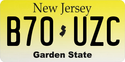 NJ license plate B70UZC