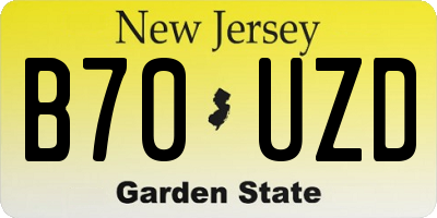 NJ license plate B70UZD