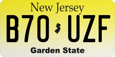 NJ license plate B70UZF