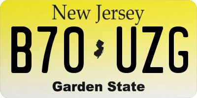 NJ license plate B70UZG