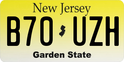NJ license plate B70UZH