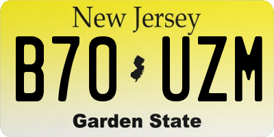 NJ license plate B70UZM