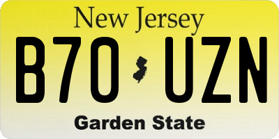 NJ license plate B70UZN