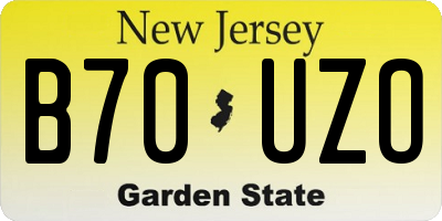NJ license plate B70UZO