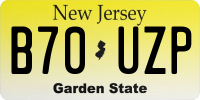 NJ license plate B70UZP