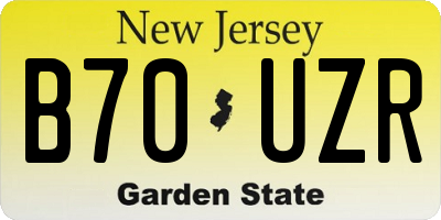 NJ license plate B70UZR