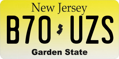 NJ license plate B70UZS