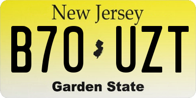 NJ license plate B70UZT