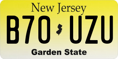 NJ license plate B70UZU