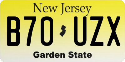 NJ license plate B70UZX