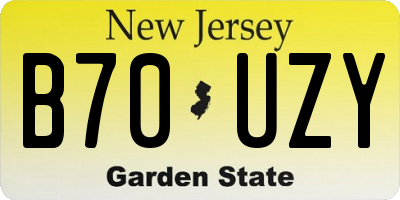 NJ license plate B70UZY