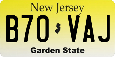 NJ license plate B70VAJ
