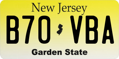 NJ license plate B70VBA