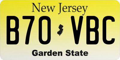 NJ license plate B70VBC