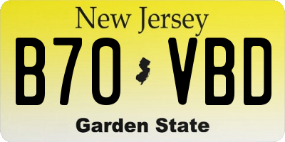 NJ license plate B70VBD