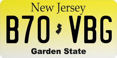 NJ license plate B70VBG