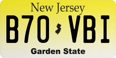 NJ license plate B70VBI