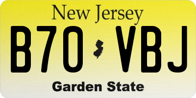 NJ license plate B70VBJ