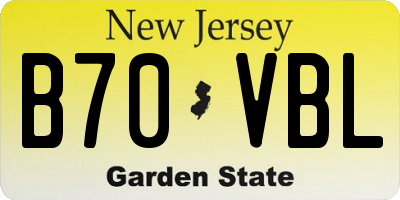 NJ license plate B70VBL