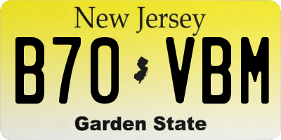 NJ license plate B70VBM