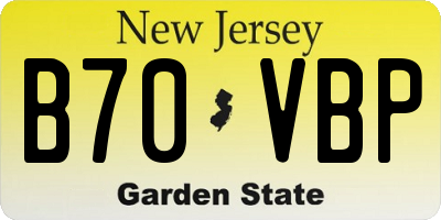 NJ license plate B70VBP