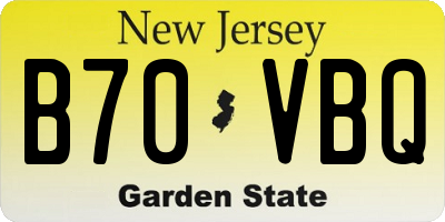 NJ license plate B70VBQ