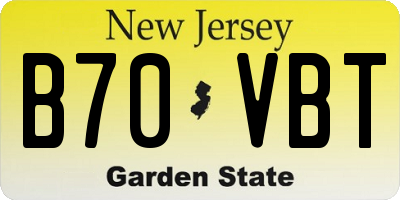 NJ license plate B70VBT