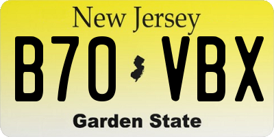 NJ license plate B70VBX
