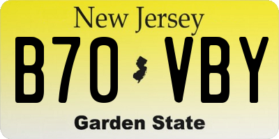 NJ license plate B70VBY
